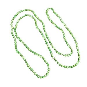 60" Dyed Freshwater Pearl Necklace – Bright Green 6-7mm Baroque Pearls – Long La